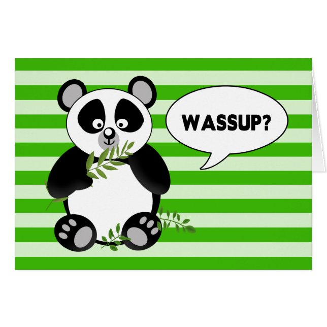Cartão WASSUP - Hi - Panda Bear - Humor (Frente Horizontal)