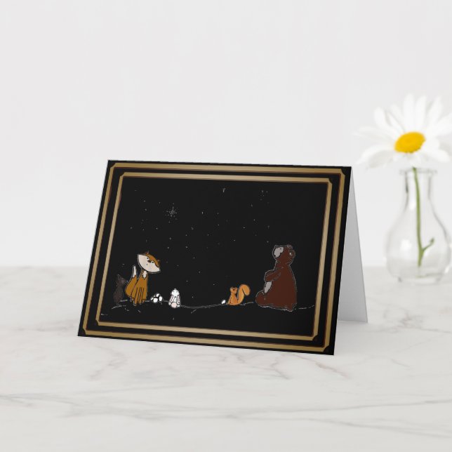 Cartão Watching under the same Stars Folded Greeting Card (Planta pequena)