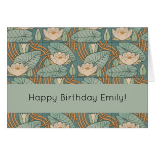 Cartão Water Lily Art Nouveau Nature