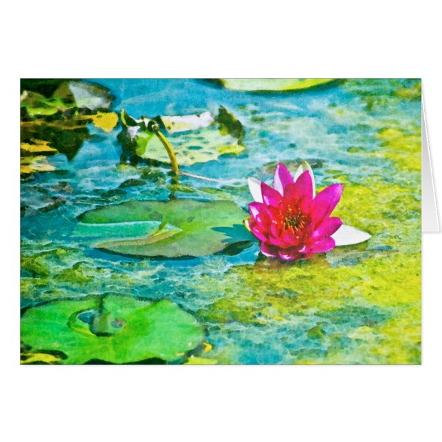 Cartão Water Lily Lilypad (Frente Horizontal)