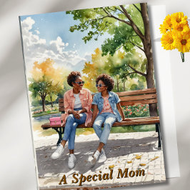 Cartão Watercolor African American Mother's Day