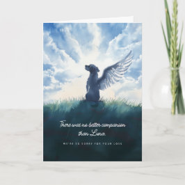 Cartão Watercolor Angel Dog Condolence Sympathy