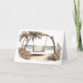 Cartão Watercolor Beach Swing e