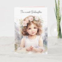 Watercolor Birthday Angel Girl For Godchild