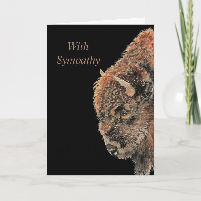 Cartão Watercolor Bison Buffalo Willife Nature (Frente)