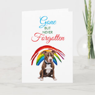 Cartão Watercolor Brown Pitbull Pet Loss Simpatia