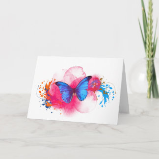 Cartão Watercolor Butterfly Birthmother's Day Card