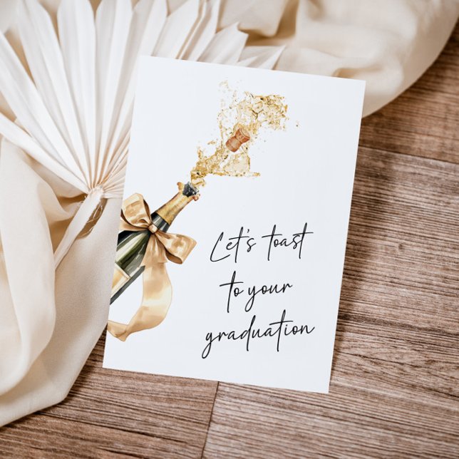 Cartão Watercolor Champagne Toast To Your Graduation (Criador carregado)