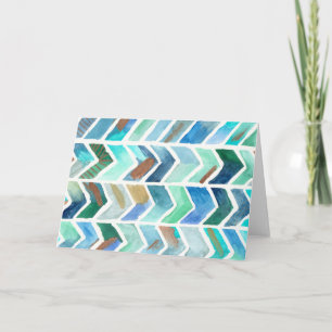 Cartão Watercolor Chevron original watercolor artwork