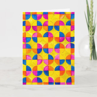 Cartão Watercolor Circles Otanjoubi Omedeto Birthday Card