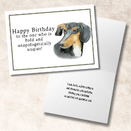 Cartão Watercolor Dachshund Happy Birthday