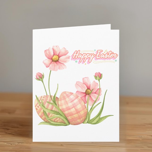 Cartão Watercolor Easter Egg Personalized Folded Card (Criador carregado)