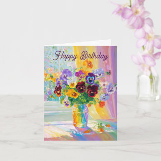 Cartão Watercolor Floral Birthday