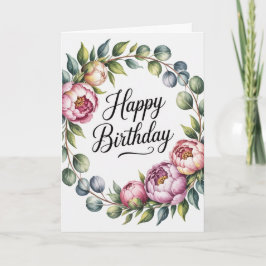 Cartão Watercolor Floral Pastel Birthday Card for Women