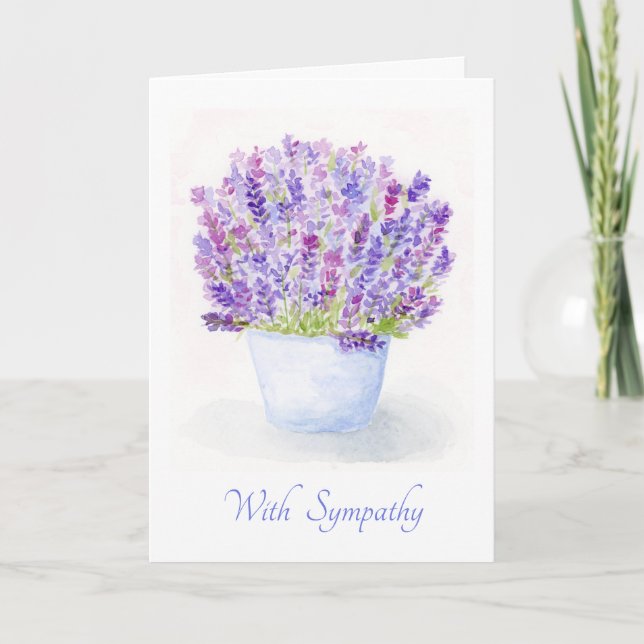 Cartão Watercolor Lavender Floral SYMPATHY (Frente)
