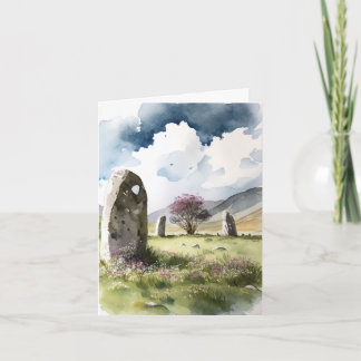 Cartão Watercolor Obrigado - Círculo de Pedra Castlerigg