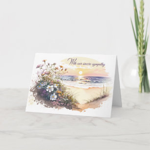 Cartão Watercolor Ocean Beach para simpatia