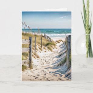 Cartão Watercolor Ocean Beach Para Simpatia