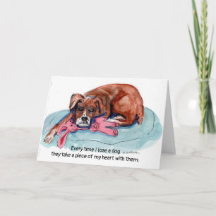 Cartão Watercolor painting pup +"Every time I lose a dog"