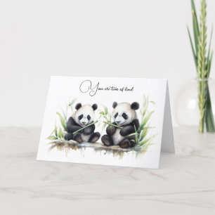 Cartão Watercolor Panda Bears