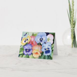 Cartão Watercolor Pansies II Blank Note Card