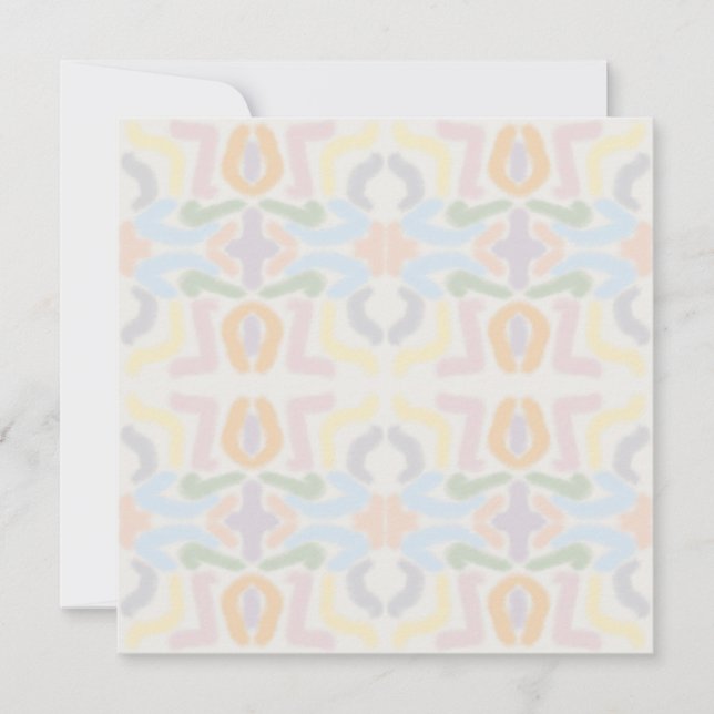 Cartão Watercolor Pastel Brushstrokes On Cloud White (Frente)