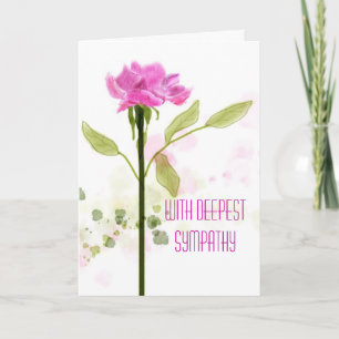 Cartão Watercolor Pink Rose Sympathy Card