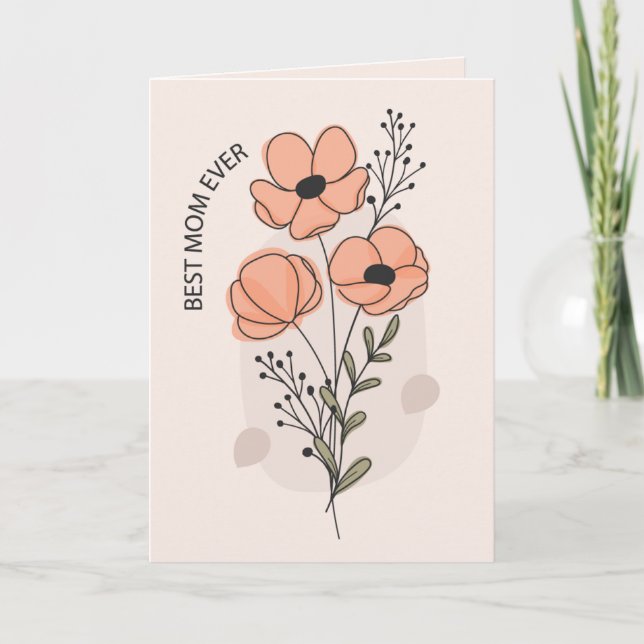 Cartão Watercolor Poppy Mother's Day Greeting Card (Frente)