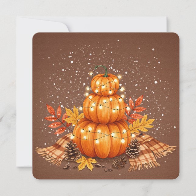 Cartão Watercolor pumpkin thanksgiving card  (Frente)