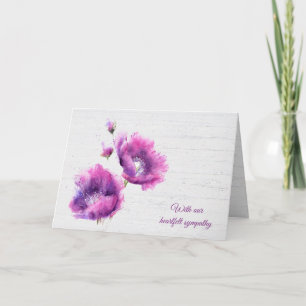 Cartão Watercolor Purple Poppies Sympathy