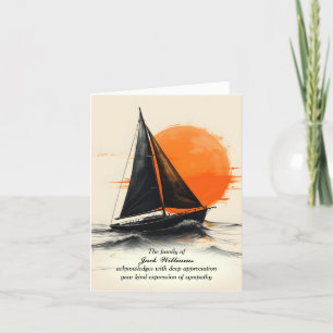 Cartão Watercolor Sailboat For Sympathy Obrigado