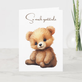 Cartão Watercolor Teddy Bear Muito Obrigado