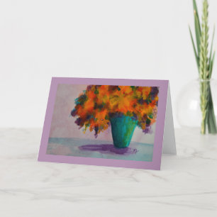 Cartão Watercolor Vase with Flowers Greeting Card