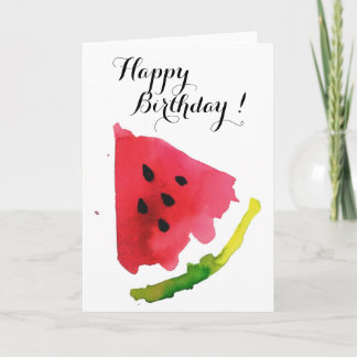 Cartão Watercolor Watermelon Summer