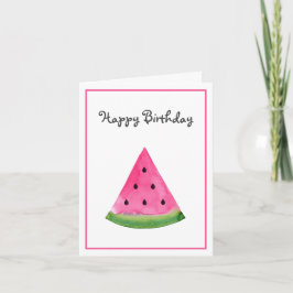 Cartão Watercolor Watermelon Wedge