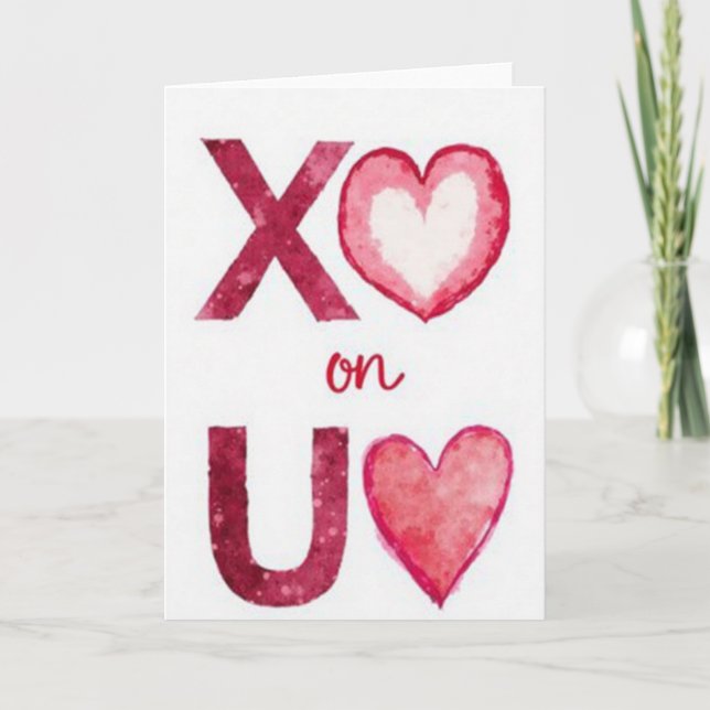 Cartão Watercolor Xoxo You Card (Frente)