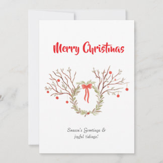Cartão Watercolour elegant christmas Flat Greeting Card