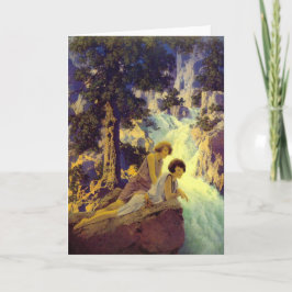 Cartão "Waterfall", por Maxfield Parrish