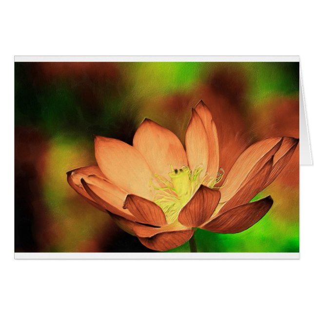 Cartão Waterlily no óleo (Frente Horizontal)