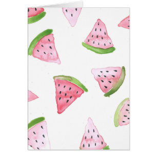 Cartão Watermelon Watercolor Impressão Greeting Card
