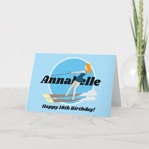 Cartão Waterski, estilo Vintage