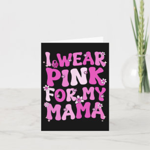 Cartão Wavy Groovy Eu Visto Rosa Para O Cancer Da Mamãe