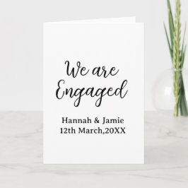 Cartão We are Engaged couple name date calligraphystylish