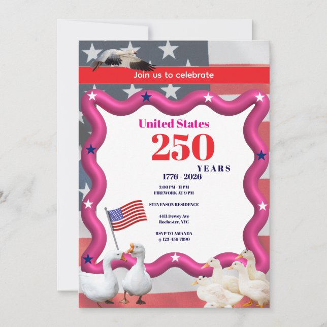 Cartão We The Silly Geese 250th Funny Celebration (Frente)