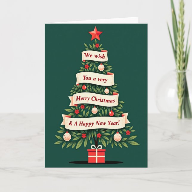 Cartão We Wish You a Merry Christmas New Year (Frente)