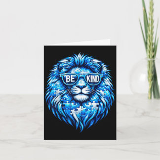 Cartão Wear Blue Autism Awareness Puzzle Lion Be Kind Men