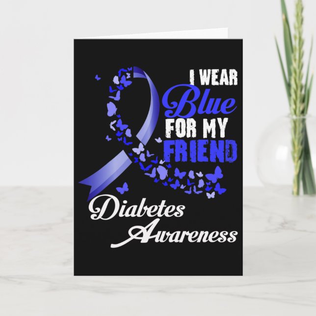 Cartão Wear Blue For My Friend T1d Diabetes Awareness Blu (Frente)