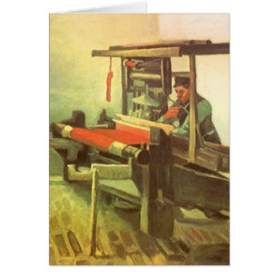 Cartão Weaver Virando Roda Esquerda Virada Vincent van Go