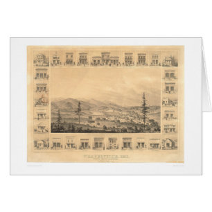 Cartão Weaverville, mapa panorâmico 1856 do CA (1846A)