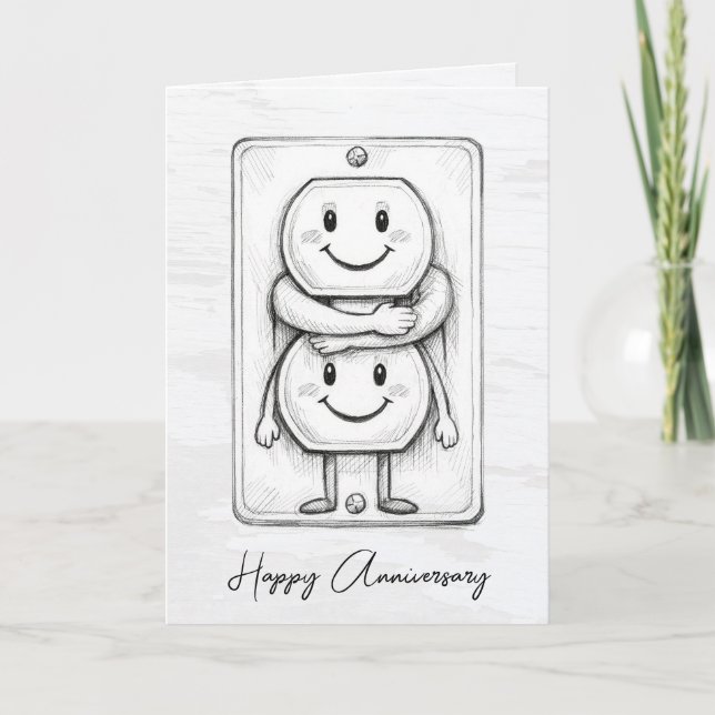 Cartão Wedding Anniversary Electrical Socket  (Frente)